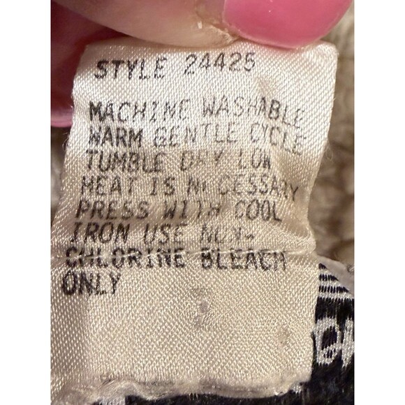 Notations Multicolored Vintage Blouse Size 14 Round Neck Long Sleeves Buttons - Picture 7 of 7